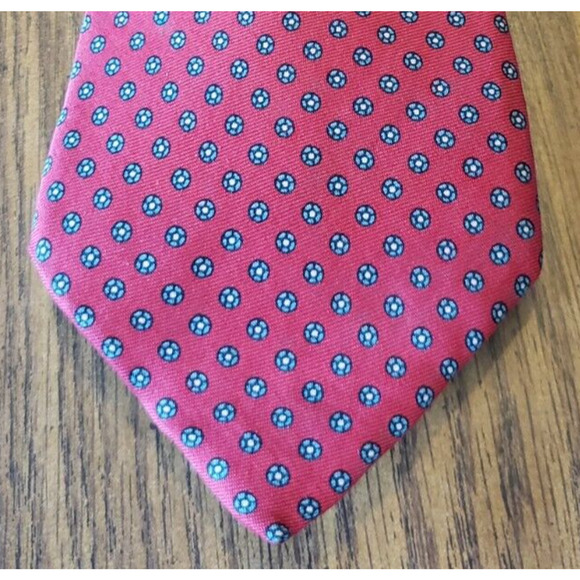 Allen Solly England Red and Green Polka Dot Necktie Tie - Picture 7 of 7